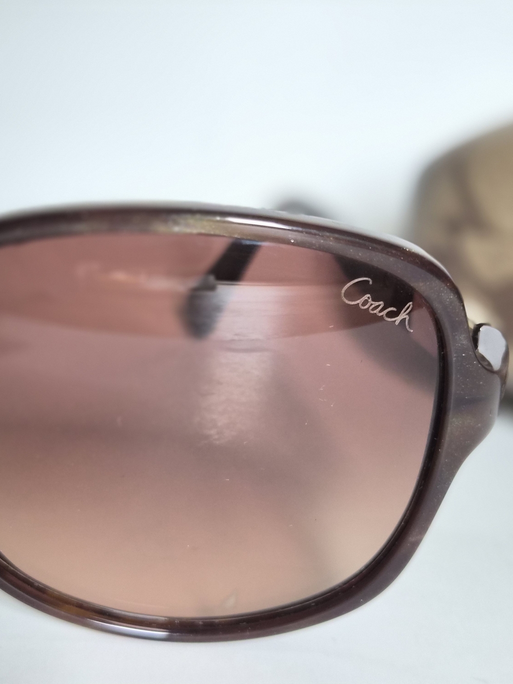 Vintage Y2K Coach S2053 Oversized Sunglasses Brown Gradient + Case
